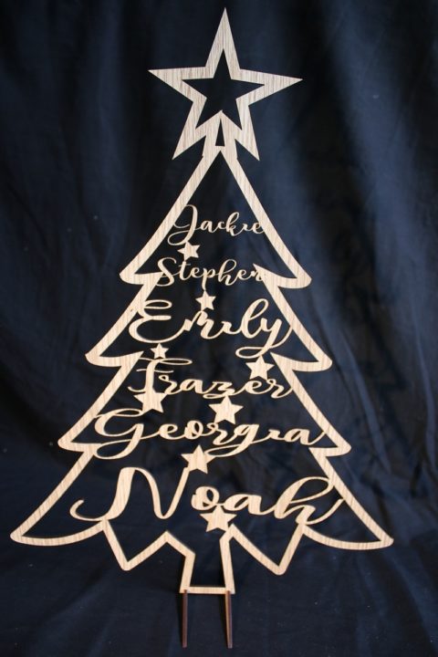 Christmas Tree with 6 names 50cm tall - Made in the Gong